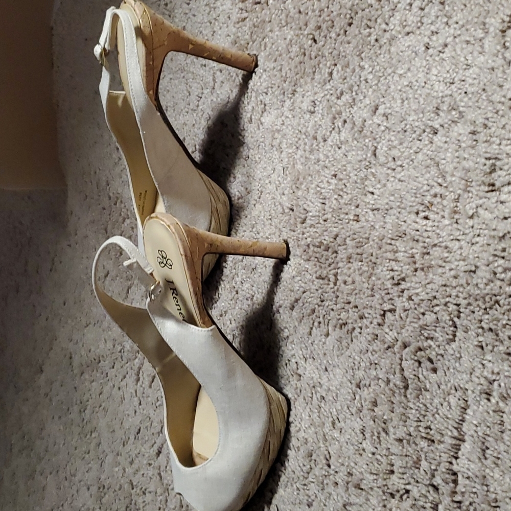 Creme heels with gold sparkles